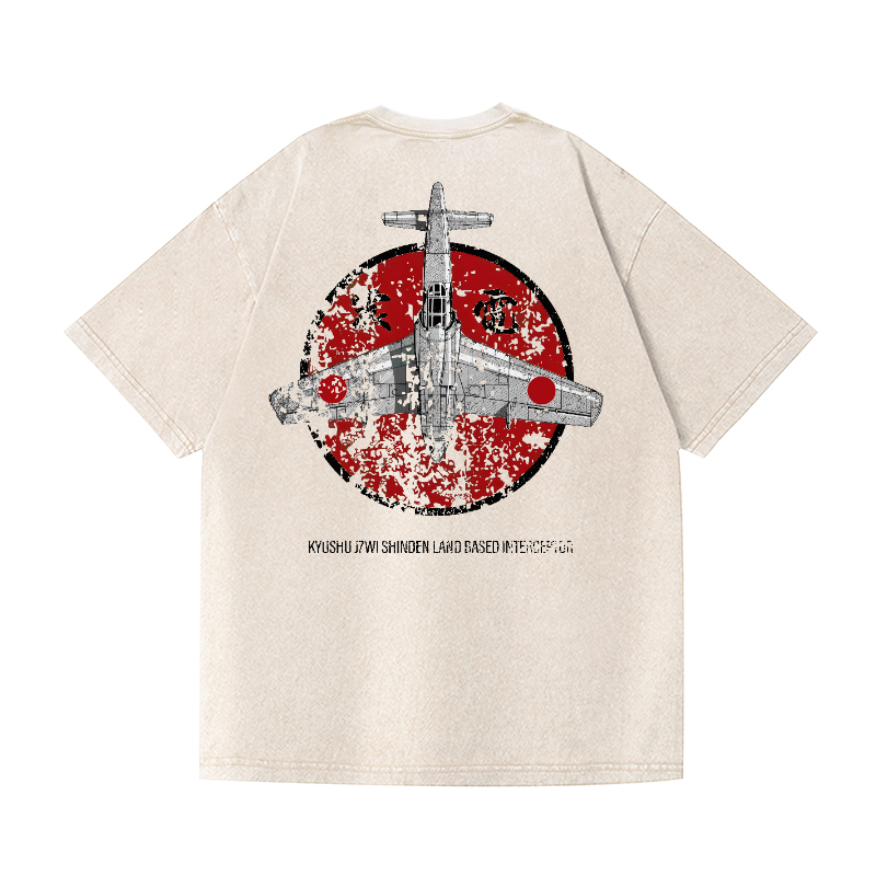 Shinden Fighter Alternate Vintage Wash Japanese Design Back Art T-Shirt