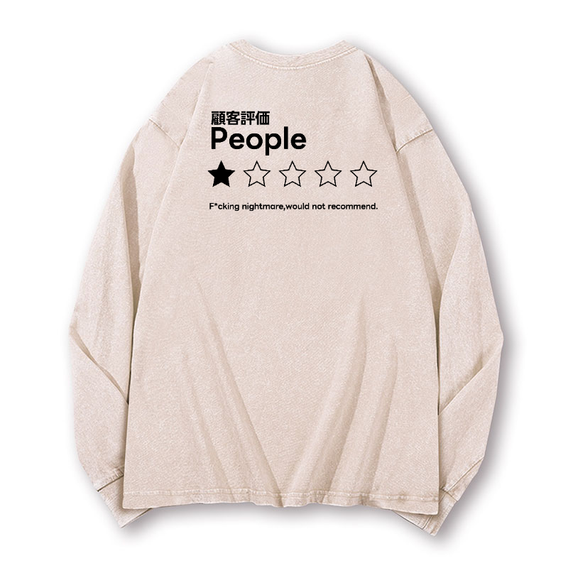 People Vintage Washed Cotton Back Art Long-sleeve T-shirt