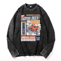 Takoyaki Octopus Vintage Cotton Wash Crewneck Long-Sleeve T-Shirt