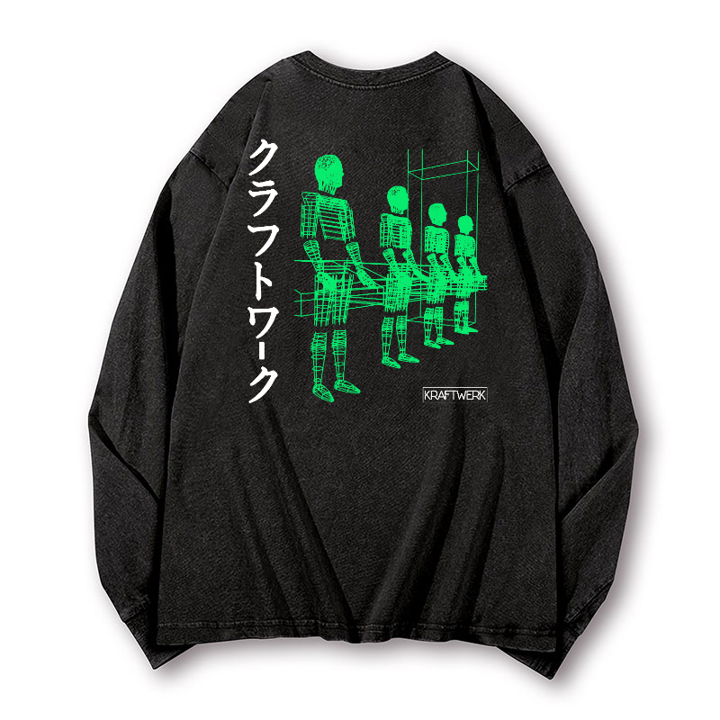 Kraftwerk Vintage Washed Cotton Back Art Long-sleeve T-shirt