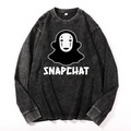 Snapchat Vintage Cotton Wash Long-sleeve T-shirt