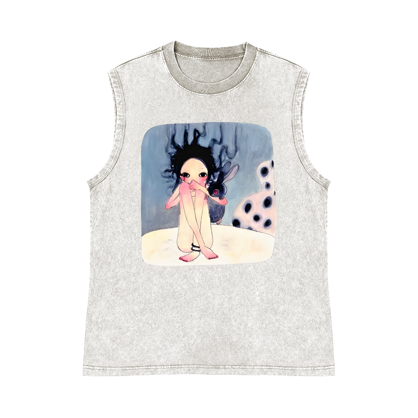Aya Takano Pure Cotton Wash-Dyed Sleeveless Tank Top