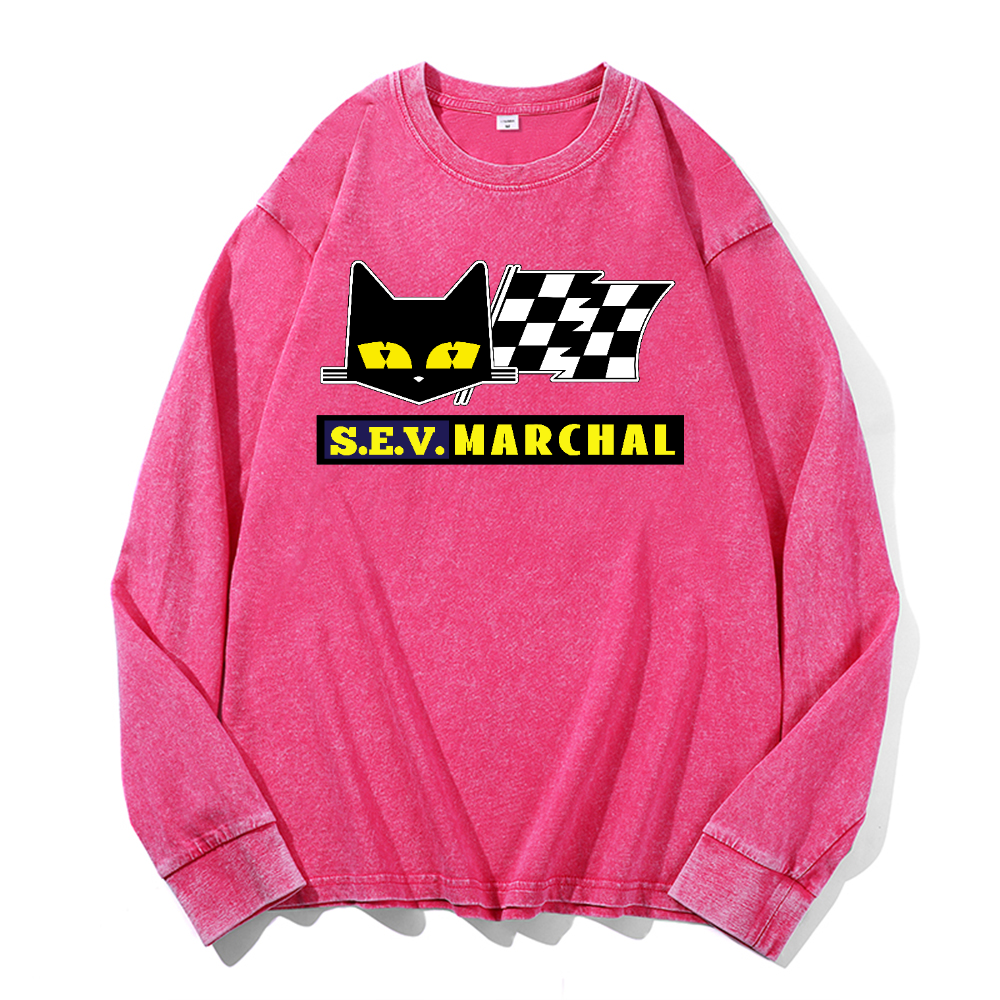 S.E.V Marchal Vintage Cotton Wash Crewneck Long-Sleeve T-Shirt