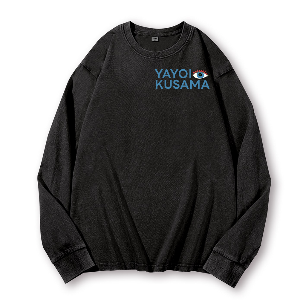 Yayoi Kusama Vintage Washed Cotton Back Art Long-sleeve T-shirt