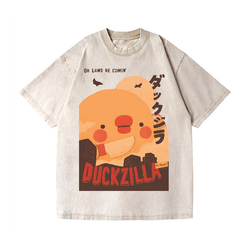Duck Kaiju Vintage Wash Japanese Design T-Shirt