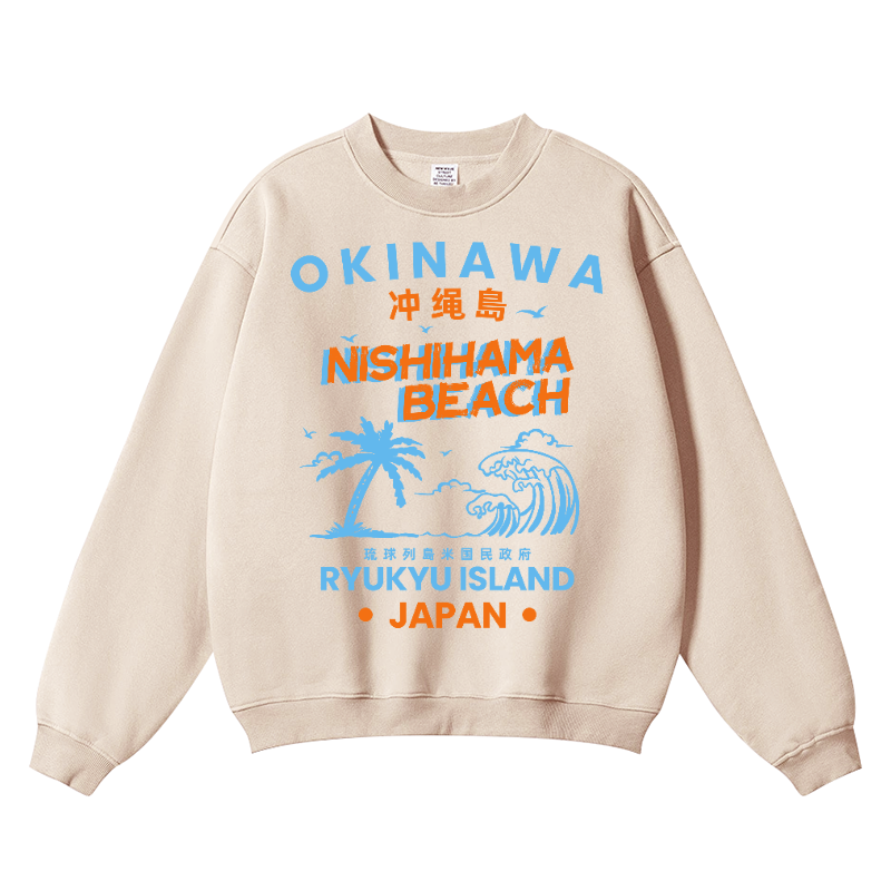 Okinawa Vintage Cotton Blend Crewneck Sweatshirt