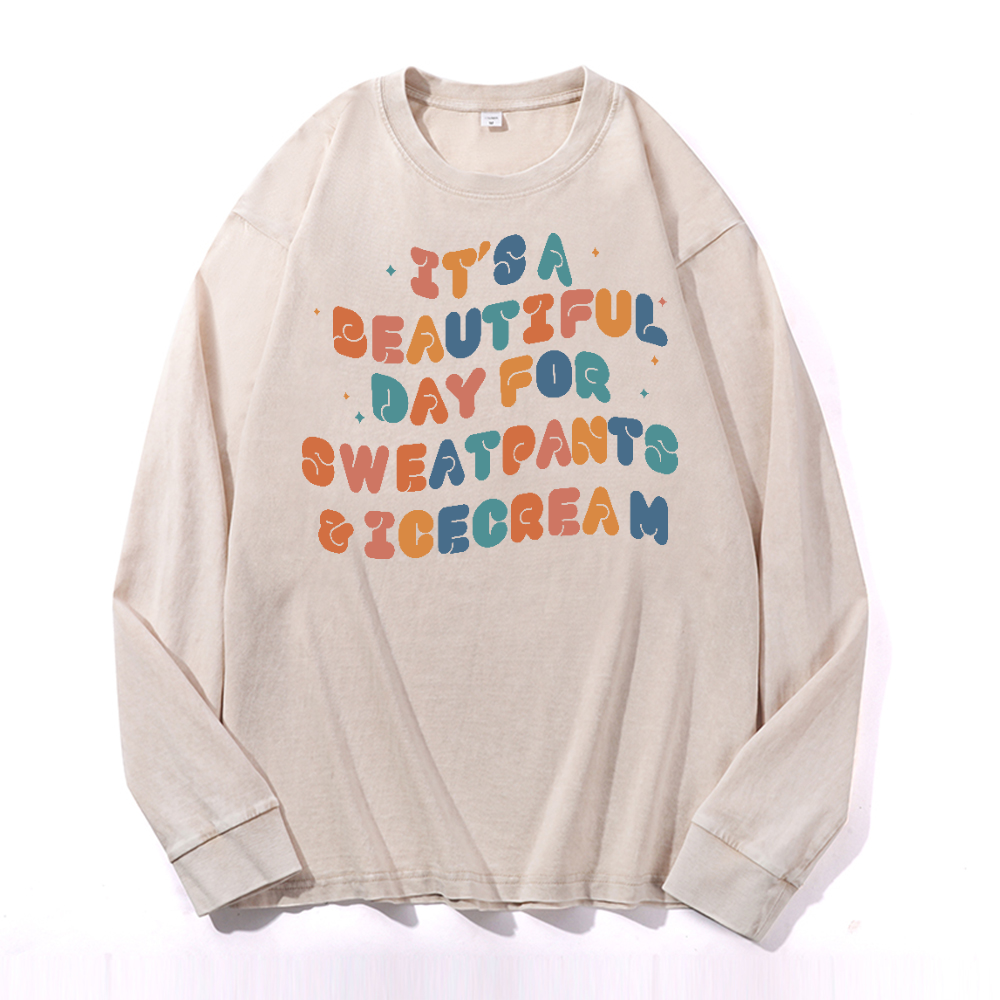 It's A Beautiful Vintage Cotton Wash Long-sleeve T-shirt