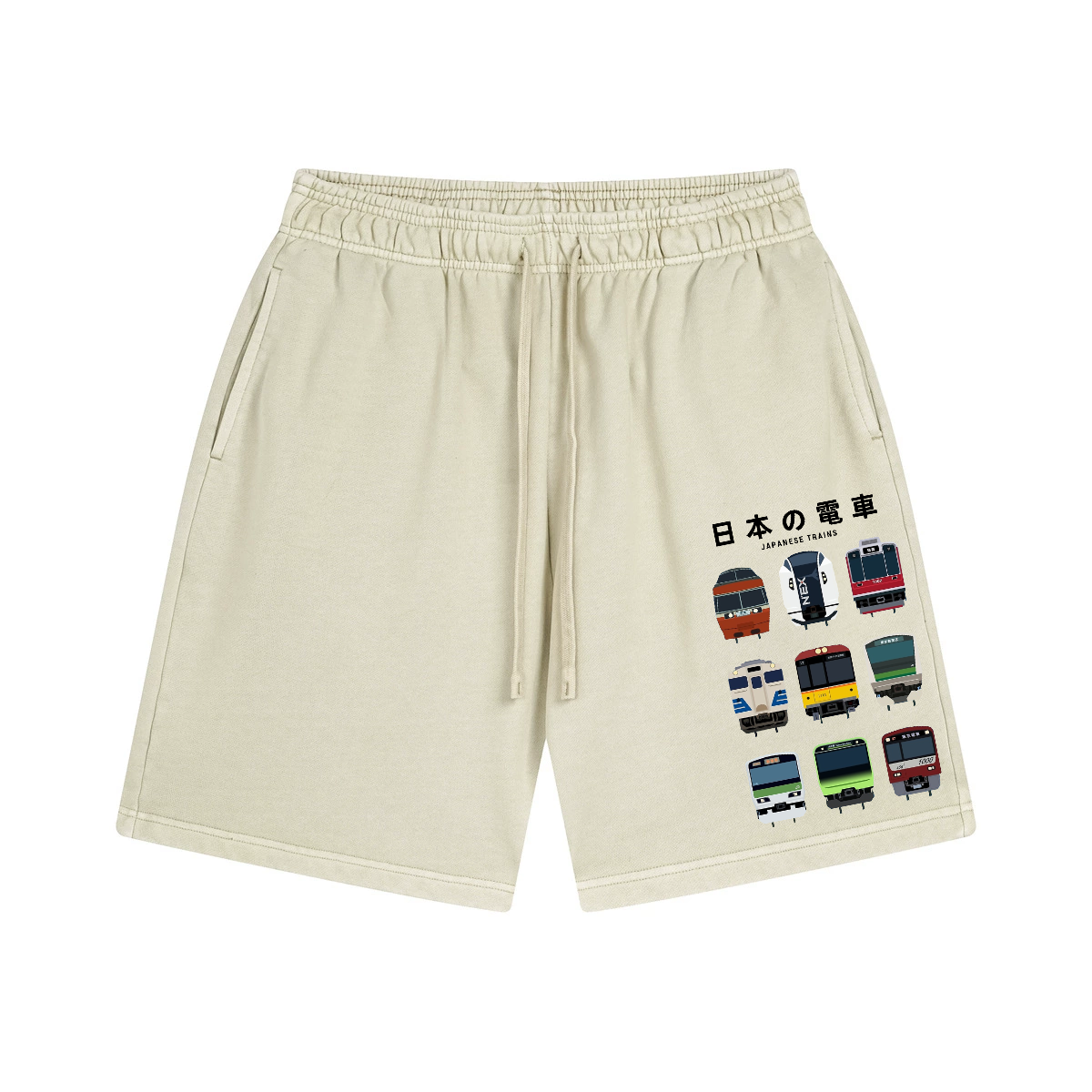 Japanese Trains Vintage Pure Thick Cotton Shorts