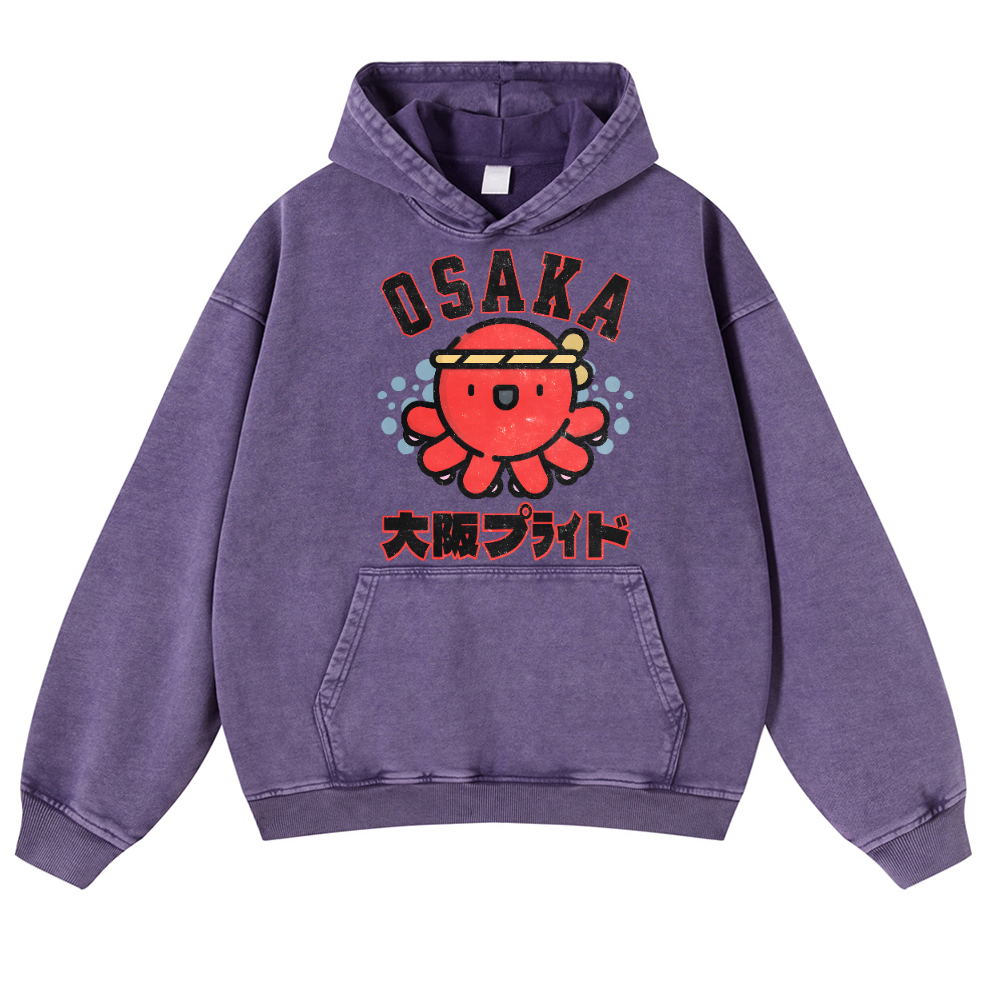 Osaka Octopus Vintage Washed Thick Cotton Hoodie