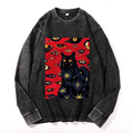 Vintage Cotton Wash Crewneck Long-Sleeve T-Shirt