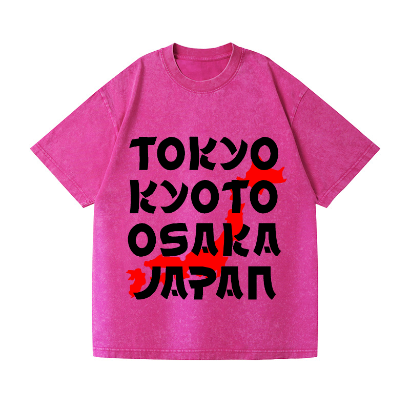 Tokyo Kyoto Osaka Japan Vintage Wash Japanese Design T-Shirt