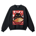 Ramen Cat Vintage Cotton Blend Crewneck Sweatshirt