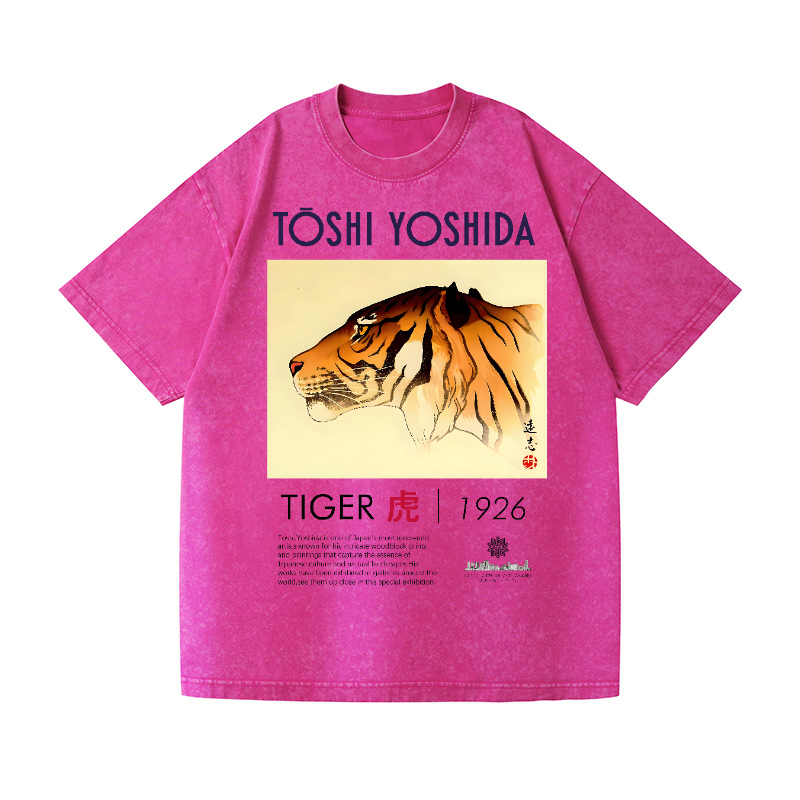 Toshi Yoshida Tiger Vintage Wash Japanese Design T-Shirt