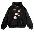 Sushi Cat Vintage Washed Thick Cotton Hoodie