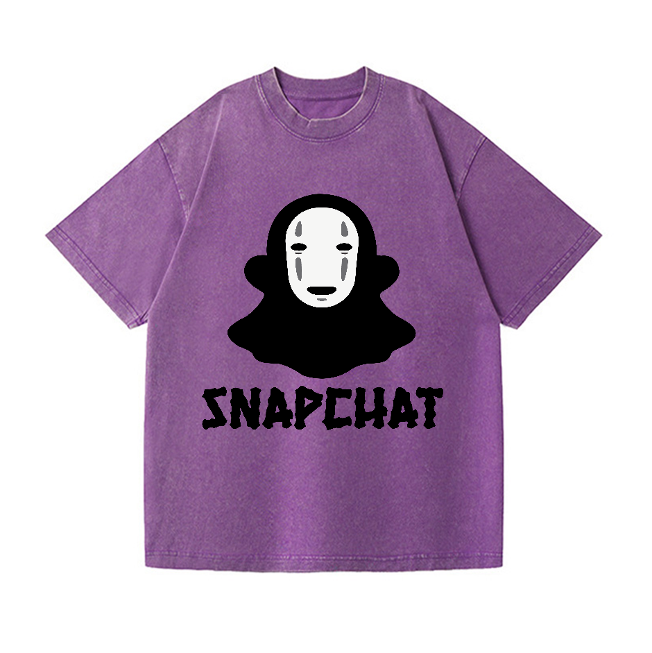 Ghibli No Face Kaonashi Snapchat Vintage Wash Japanese Design T-Shirt