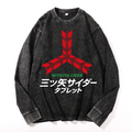 Vintage Cotton Wash Crewneck Long-Sleeve T-Shirt
