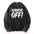Hands Off! Vintage Cotton Wash Long-sleeve T-shirt