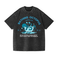 Bubble Bath Octopus Vintage Wash Japanese Design T-Shirt