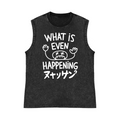 What Is Happening Pure Cotton Wash-Dyed Sleeveless Tank Top