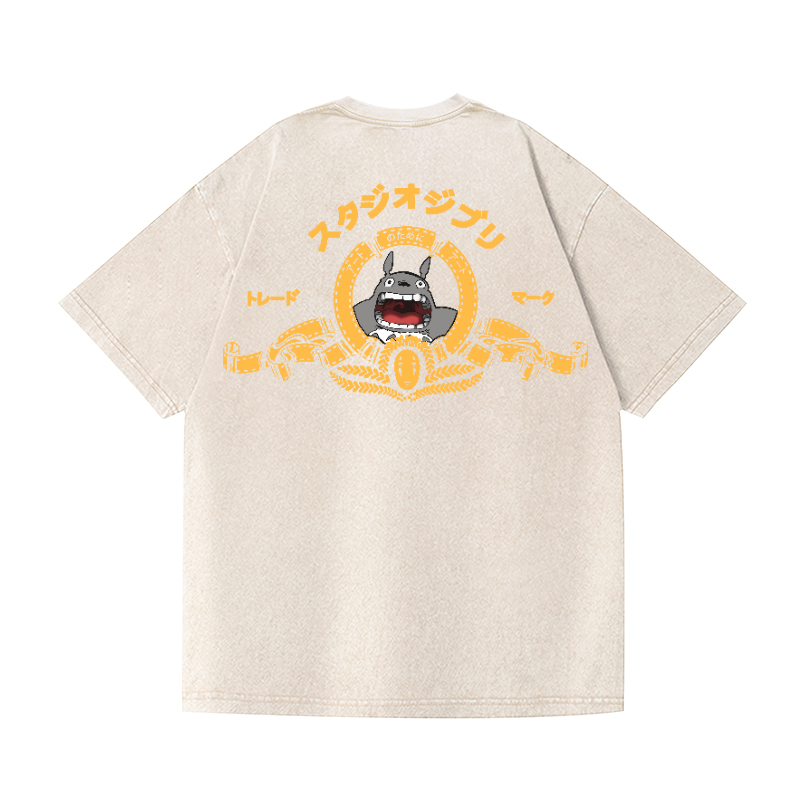MGM Ghibli Totoro Vintage Wash Japanese Design Back Art T-Shirt