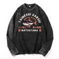 Matsuyama Fish Vintage Cotton Wash Crewneck Long-Sleeve T-Shirt