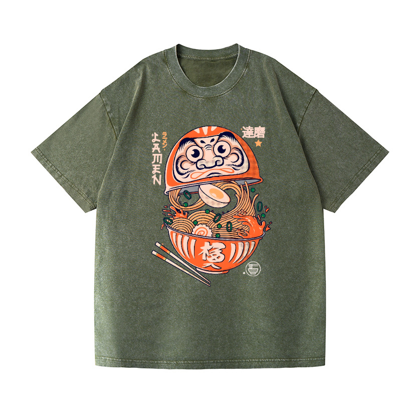 Daruma Ramen Vintage Wash Japanese Design T-Shirt