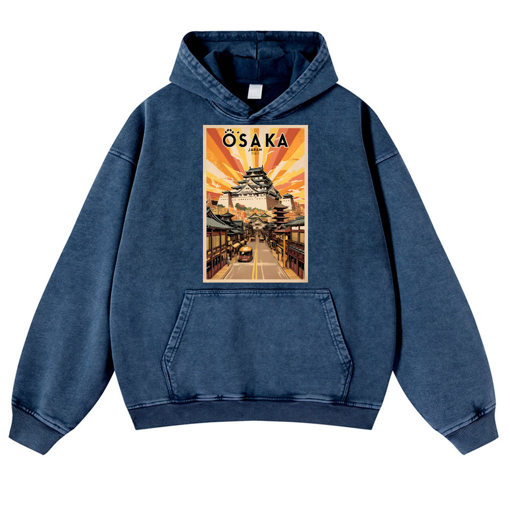 Osaka Vintage Washed Thick Cotton Hoodie