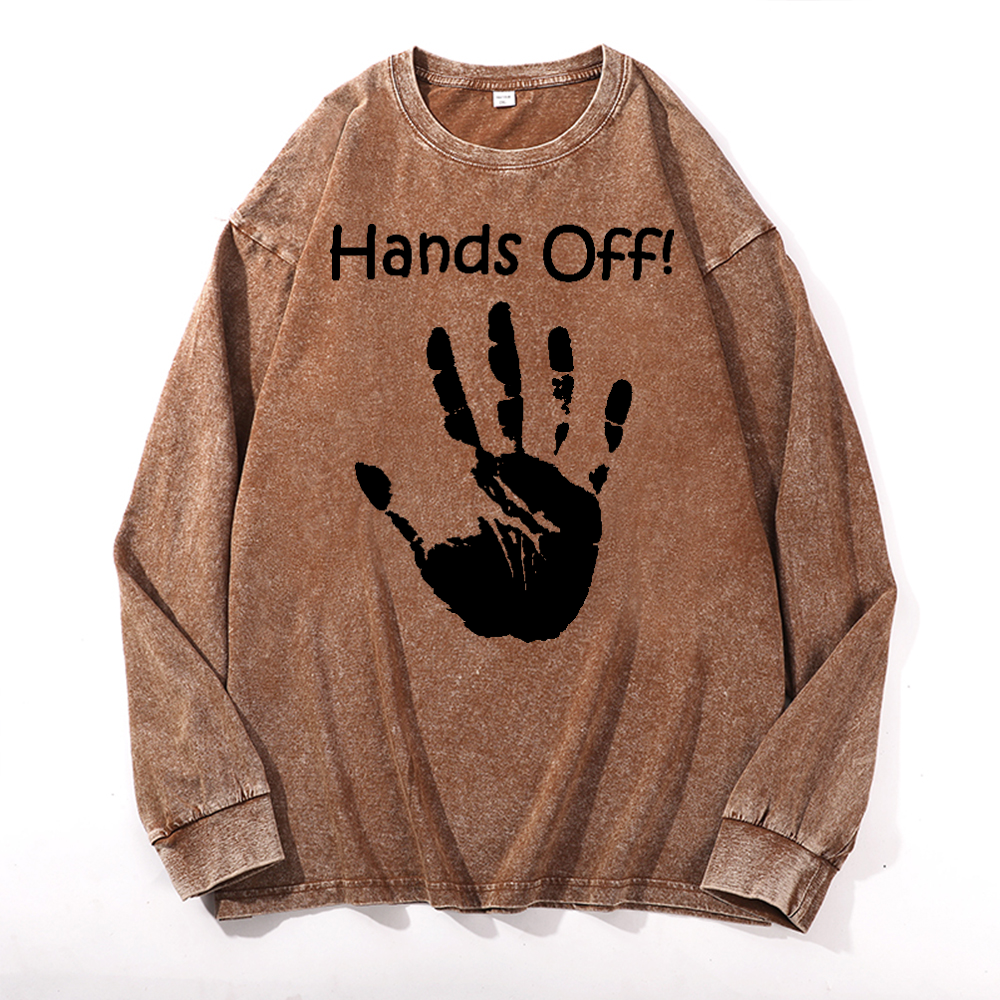 Hands Off Vintage Cotton Wash Long-sleeve T-shirt