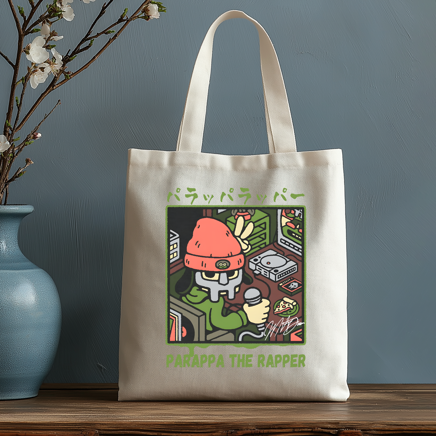PaRappa the Rapper Japanese Style Canvas Tote Bag
