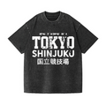TOKYO SHINJUKU Vintage Wash Japanese Design T-Shirt
