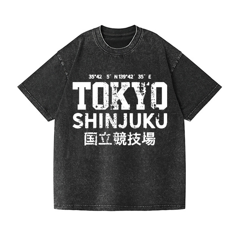 TOKYO SHINJUKU Vintage Wash Japanese Design T-Shirt