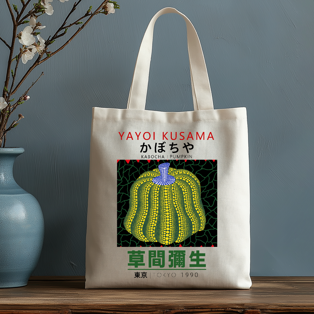 Yayoi Kusama Pumpkin Japanese Style Canvas Tote Bag