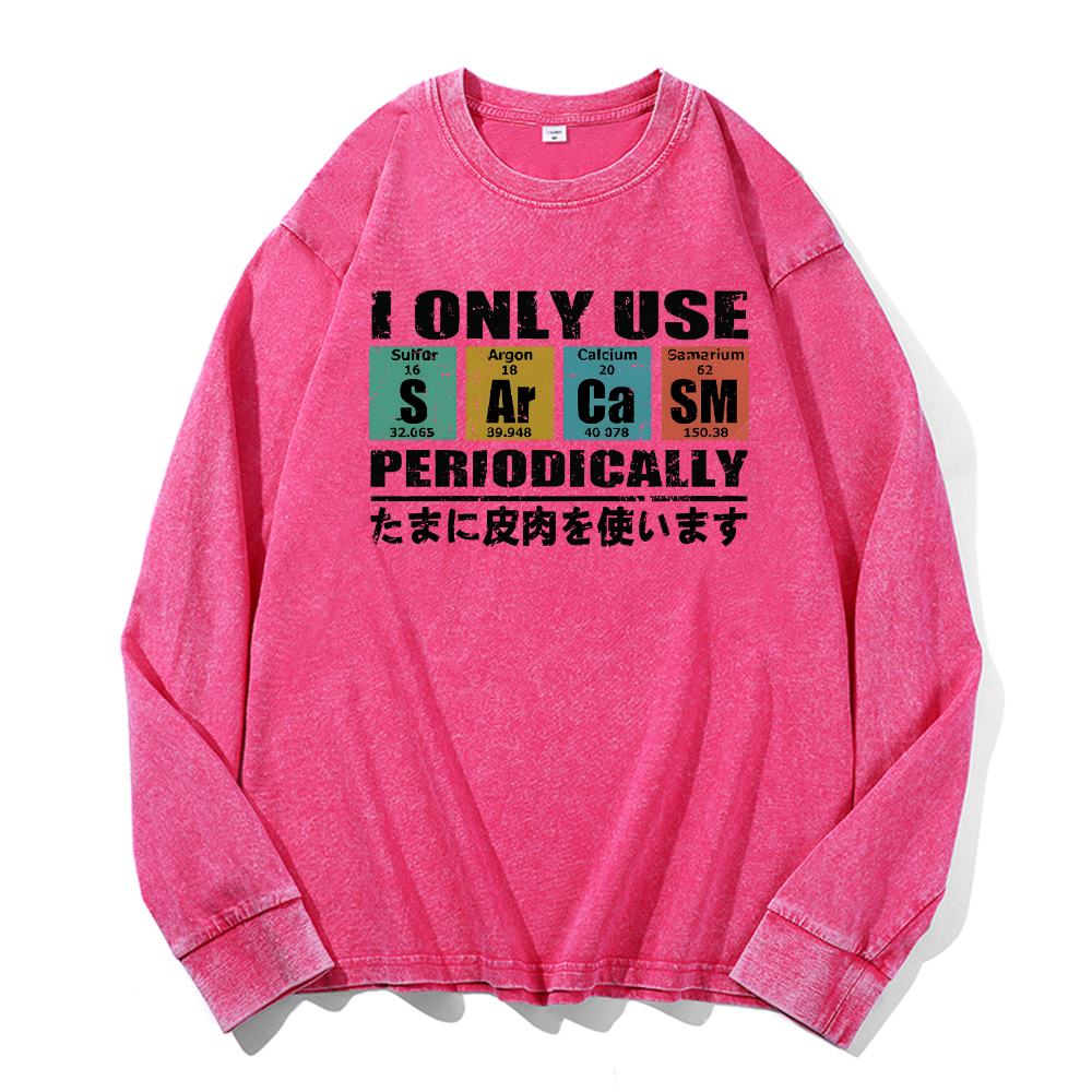 Sarcasm Vintage Cotton Wash Long-sleeve T-shirt