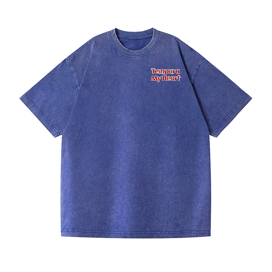 Tempura My Heart Vintage Wash Japanese Design Back Art T-Shirt