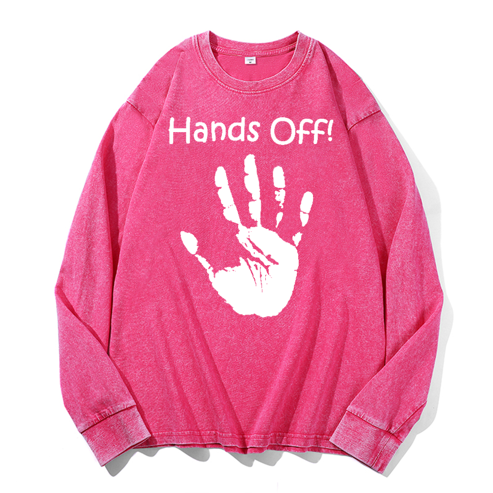 Hands Off Vintage Cotton Wash Long-sleeve T-shirt
