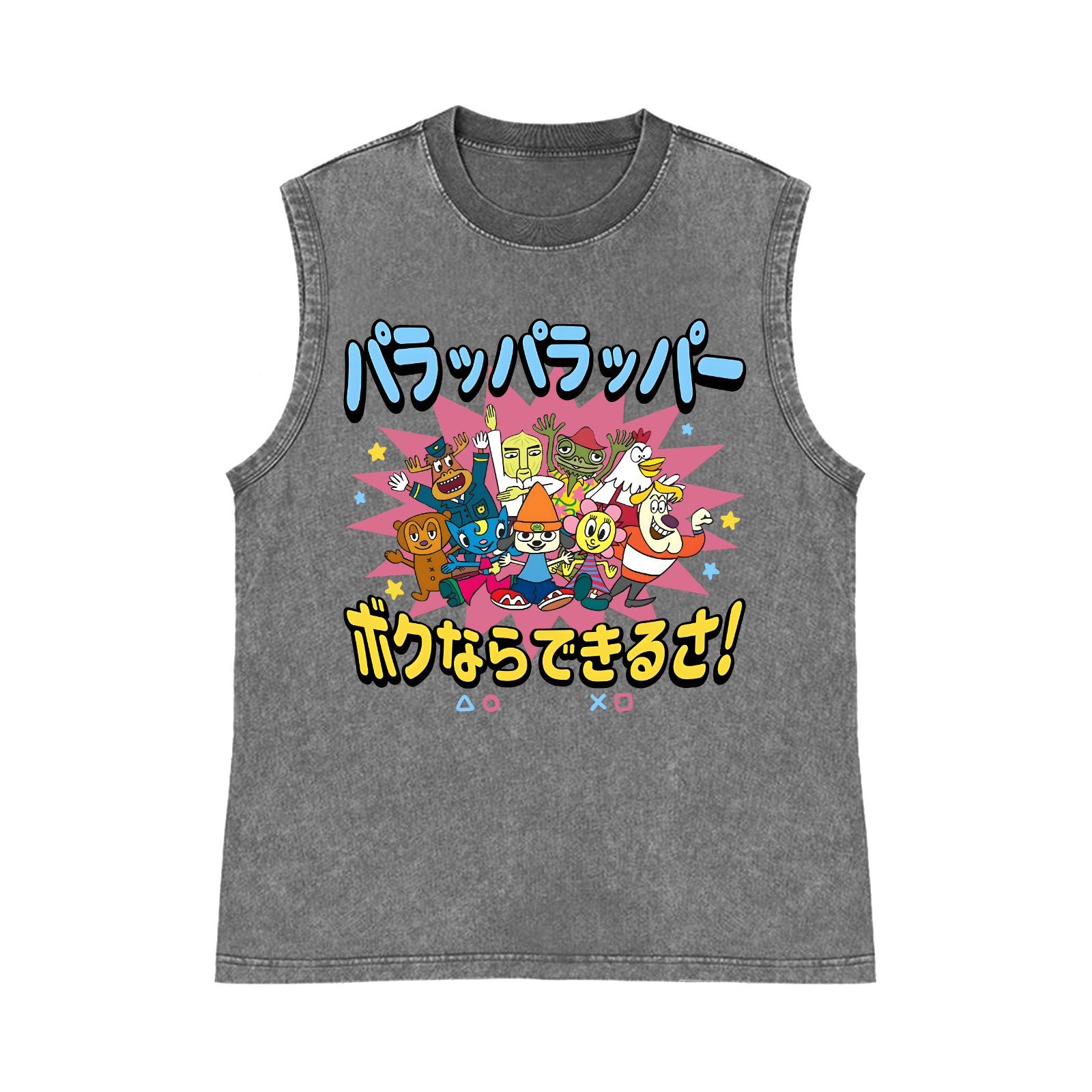 PaRappa the Rapper Pure Cotton Wash-Dyed Sleeveless Tank Top