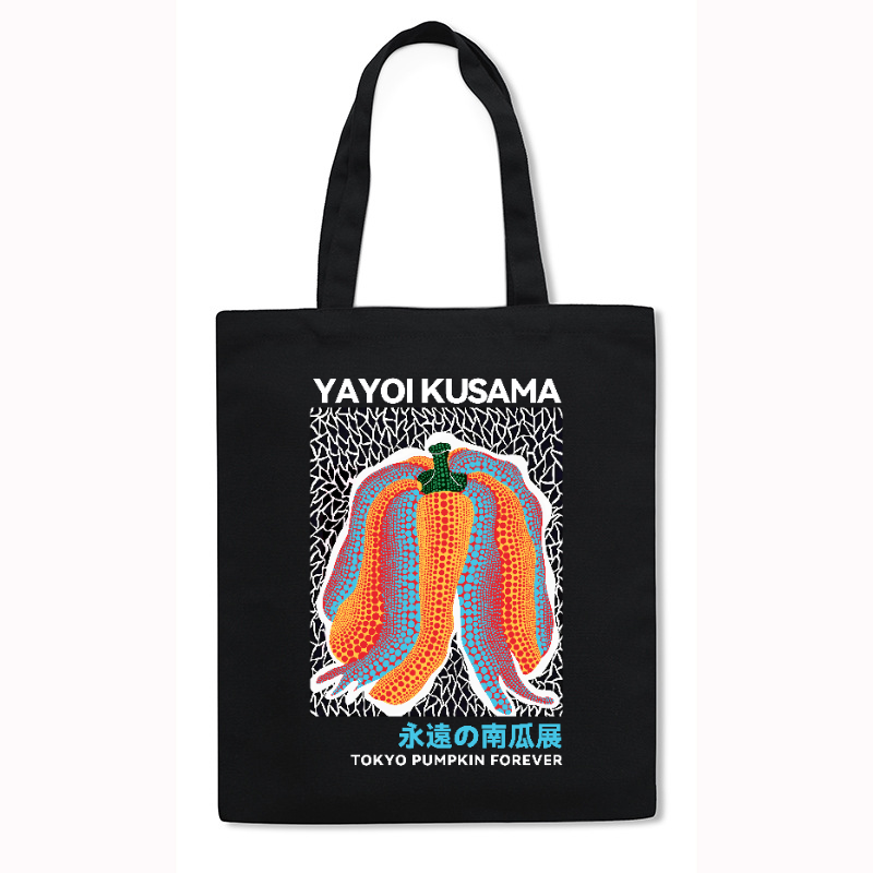 Yayoi Kusama Pumpkin Japanese Style Canvas Tote Bag