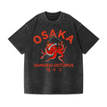 Samurai Octopus Vintage Wash Japanese Design T-Shirt