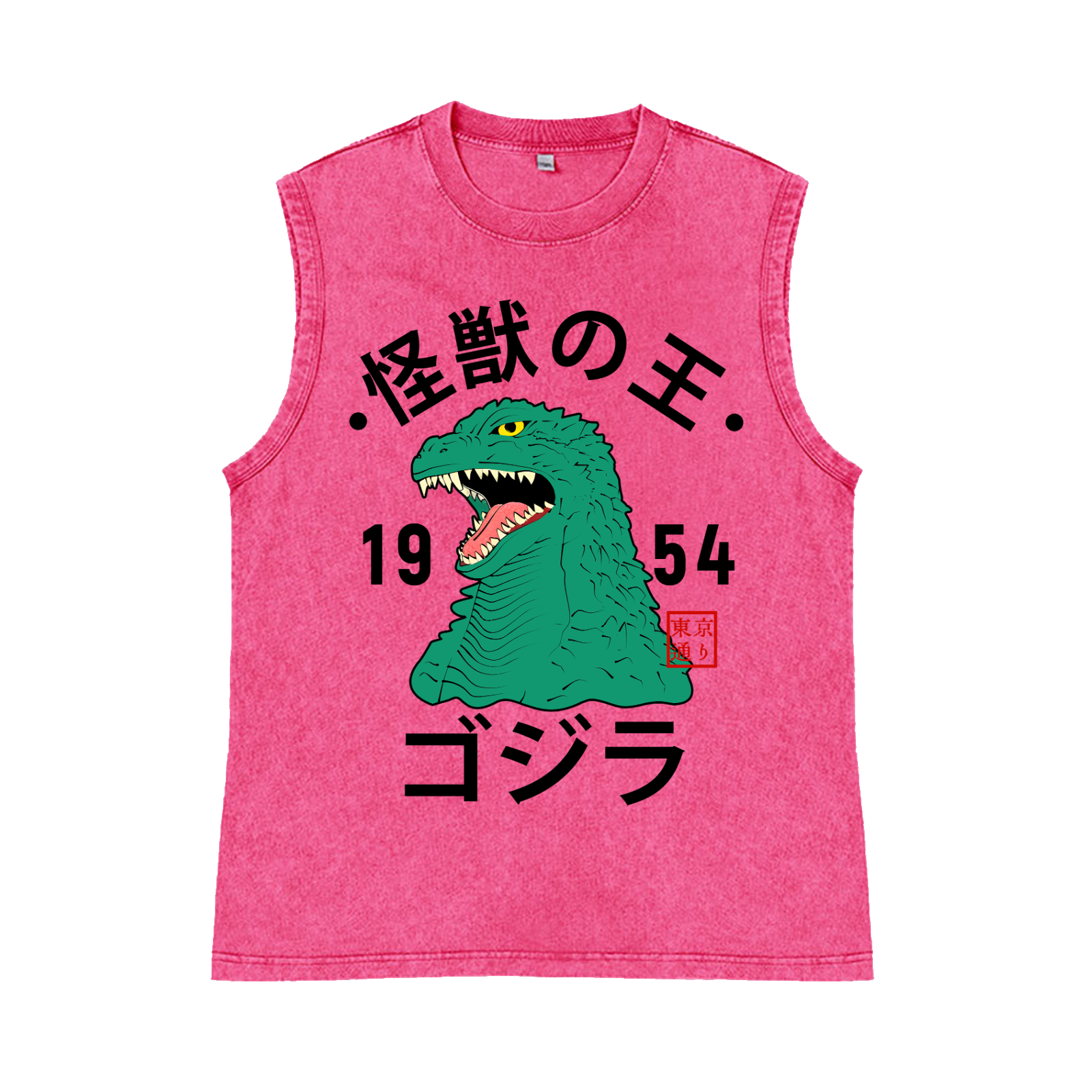 Kaiju Pure Cotton Wash-Dyed Sleeveless Tank Top