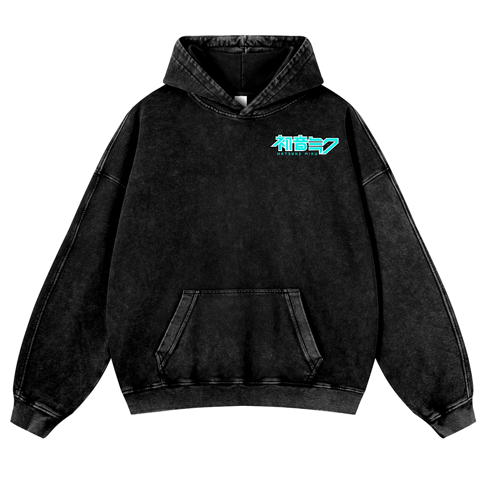 Hatsune Miku Vintage Washed Cotton Back Art Hoodie