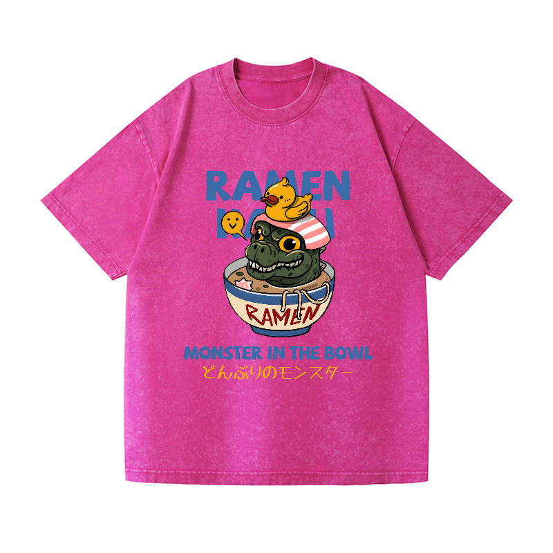 Ramen Kaiju Vintage Wash Japanese Design T-Shirt