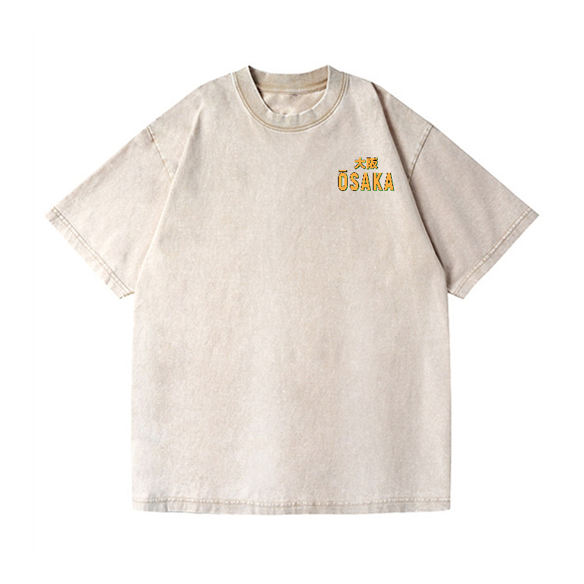 Osaka Vintage Wash Japanese Design Back Art T-Shirt