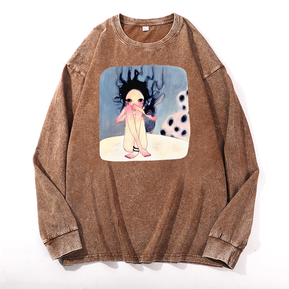 Aya Takano Vintage Cotton Wash Long-sleeve T-shirt