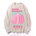 Yayoi Kusama Pumpkin Vintage Cotton Wash Crewneck Long-Sleeve T-Shirt