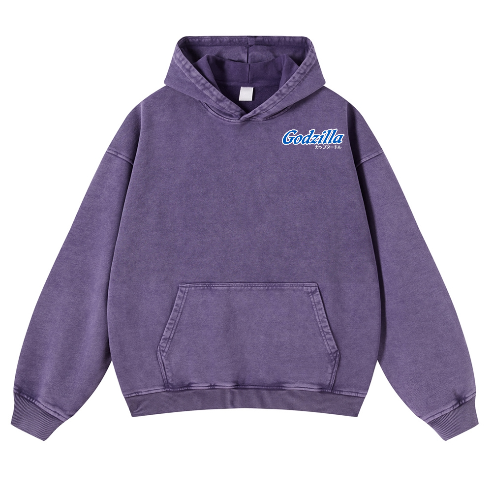 Kaiju Cup Noodles Vintage Washed Cotton Back Art Hoodie