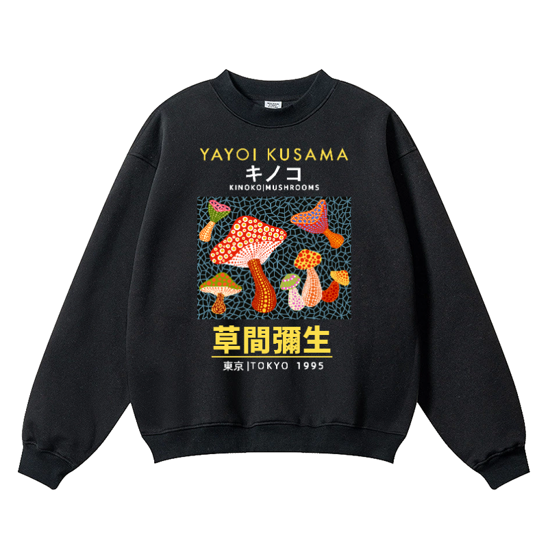 Yayoi Kusama Mushroom Vintage Cotton Blend Crewneck Sweatshirt