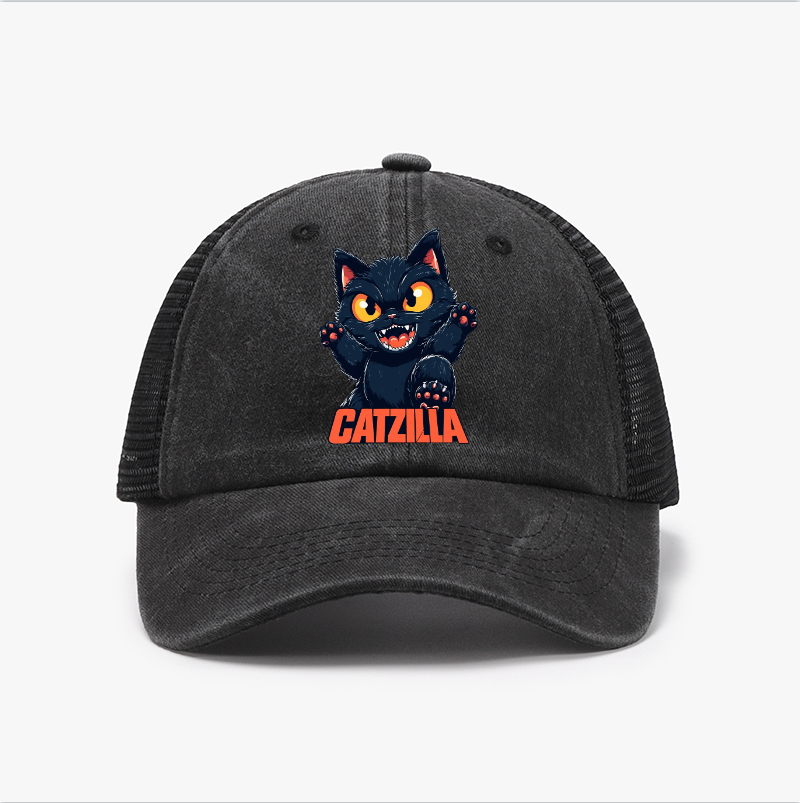 Catzilla Cat Kaiju Vintage Cotton Breathable Hat