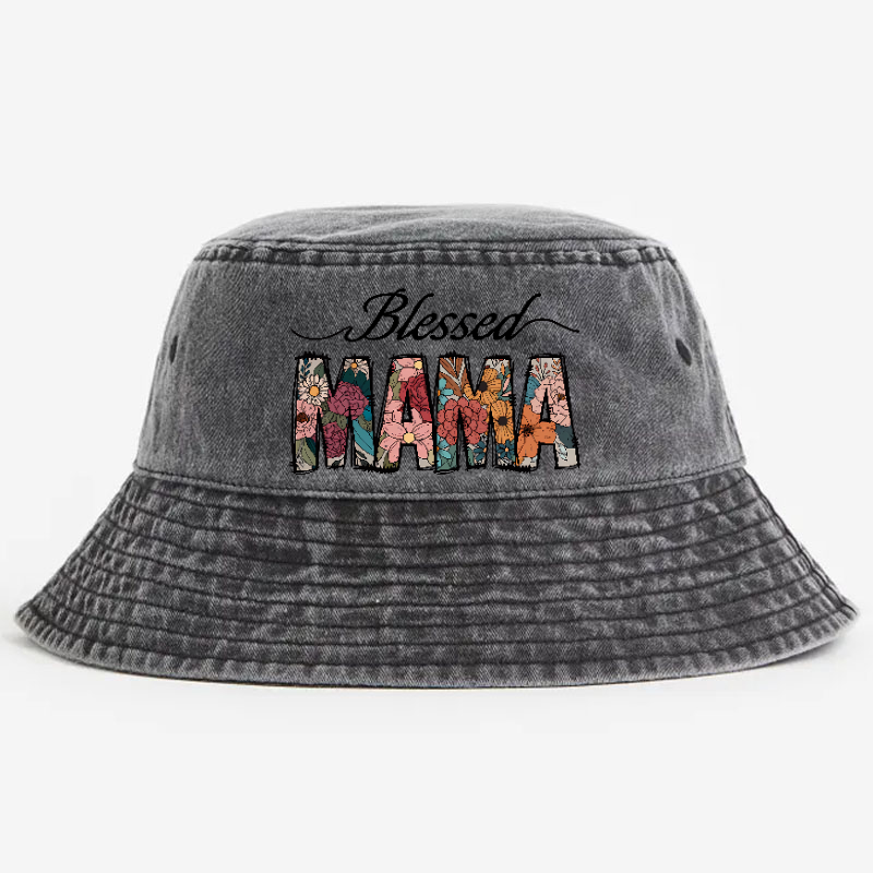 Blessed Mama Vintage 100% Cotton Bucket Hat