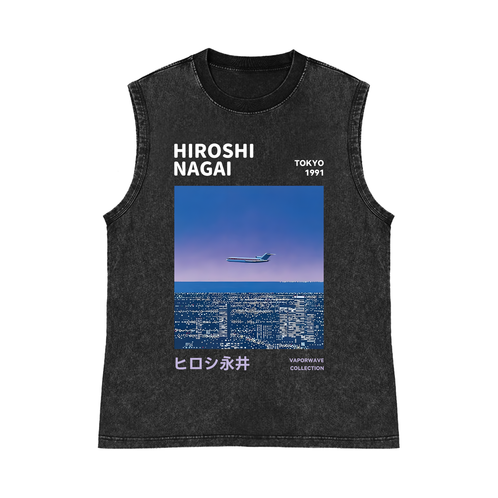 Hiroshi Nagai Pure Cotton Wash-Dyed Sleeveless Tank Top