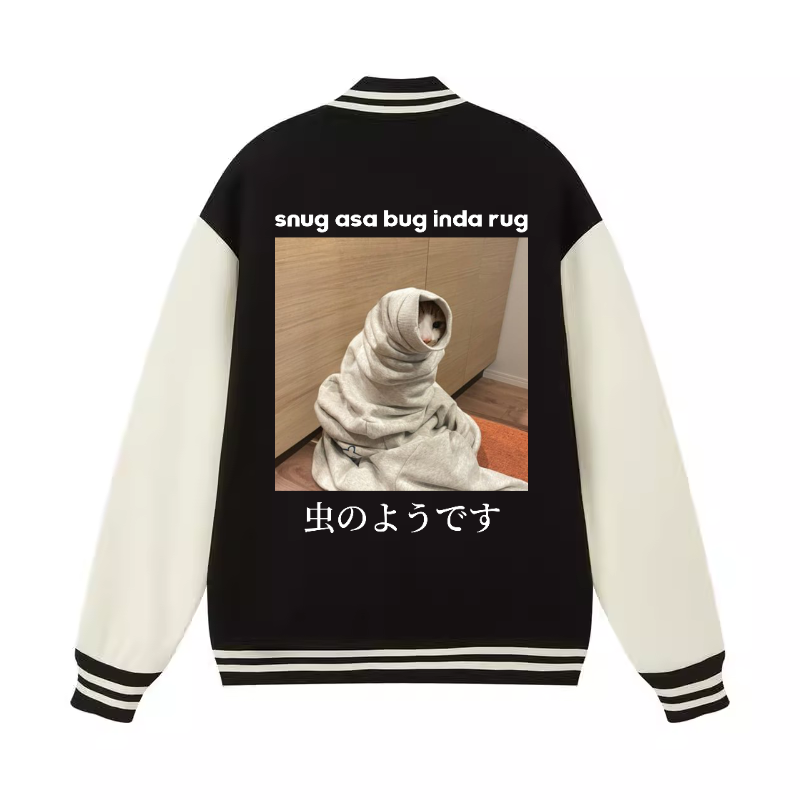 Snug Cat Vintage Cotton Varsity Jacket